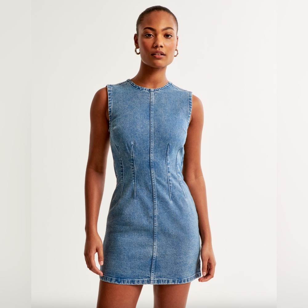 Abercrombie & Fitch Blue Sleeveless Denim Mini Dress